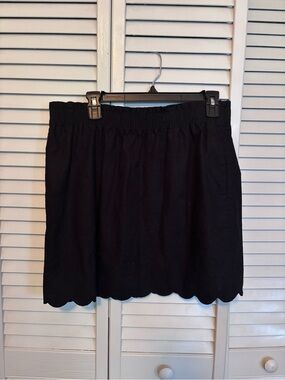 J. Crew Black Scalloped Mini Skirt